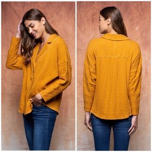 Polagram Chic Mustard Oversized Pullover Top
